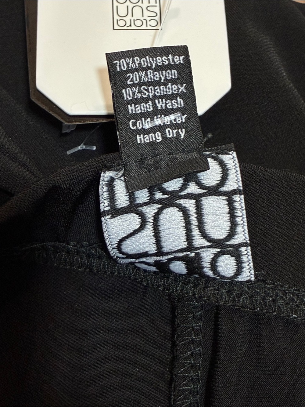 Clara Sun Woo Black Crop Pants XL Pull On Stretch Waist Solid Minimalist New USA - Picture 6 of 9